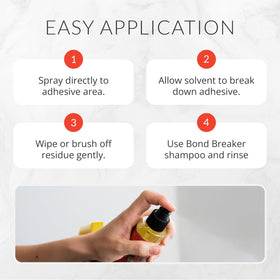 Walker Tape applied to lace wig edge, demonstrates gentle bond release benefit
