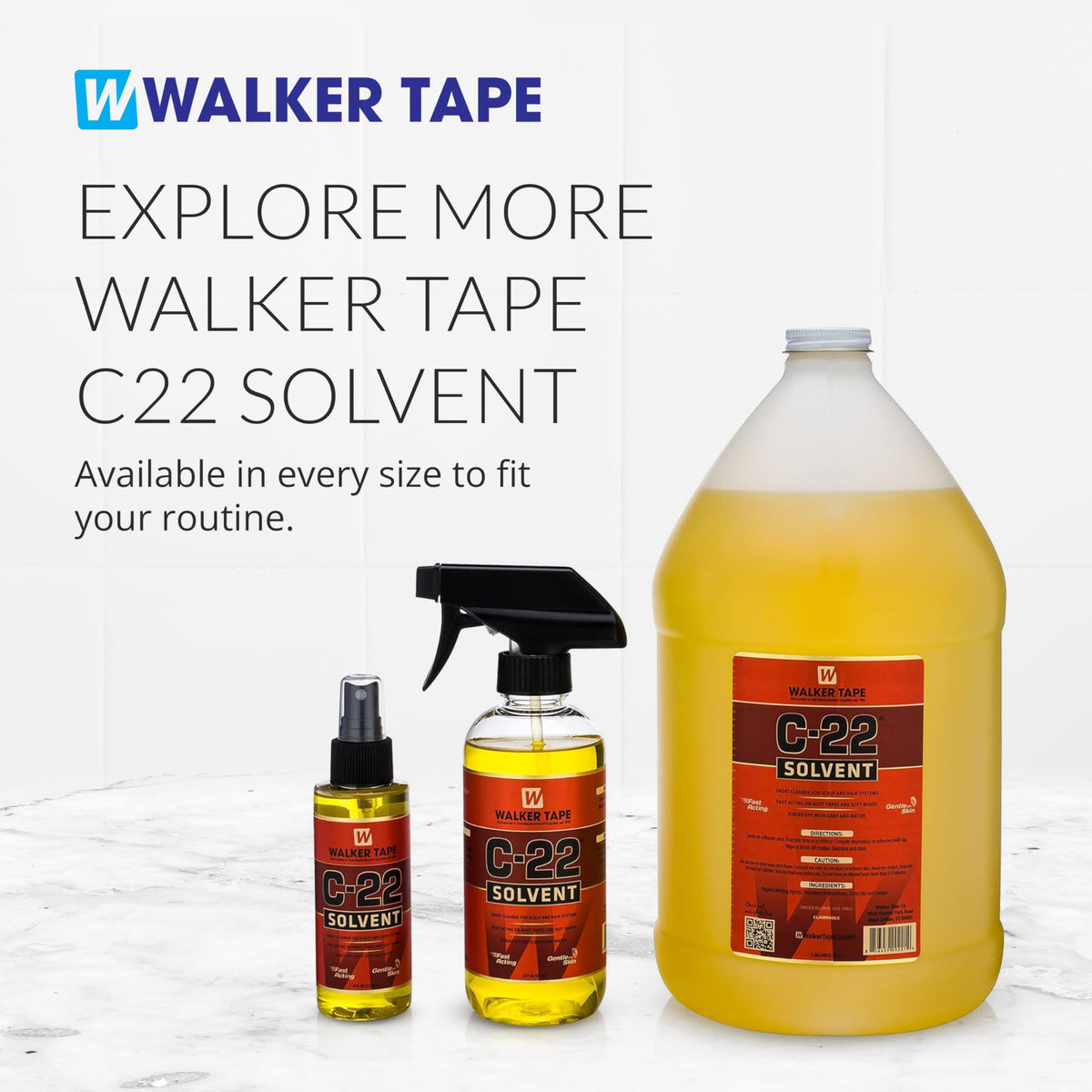 Walker Tape C-22 on salon counter during wig maintenance illustrating professional use