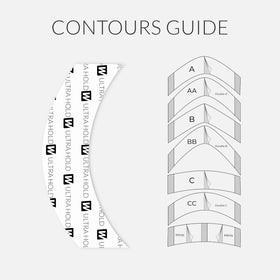 Walker Tape CC contour tab shape displayed to show precise hairline fit