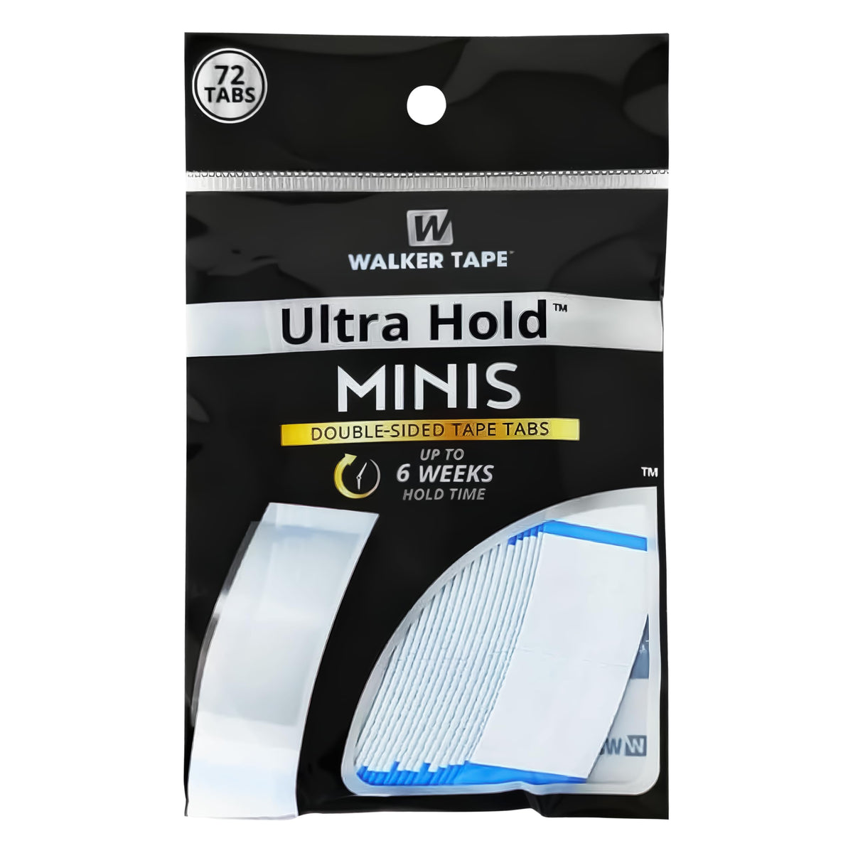Walker Tape front packaging showing 72-piece value pack and clear product benefits