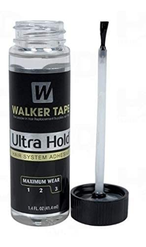 Walker Tape Ultra Hold on lace showing clear-drying finish and discreet invisible bond