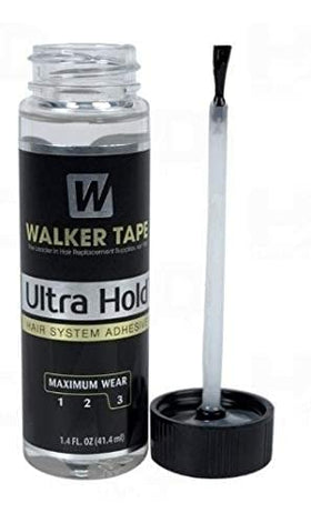 Walker Tape Ultra Hold on lace showing clear-drying finish and discreet invisible bond