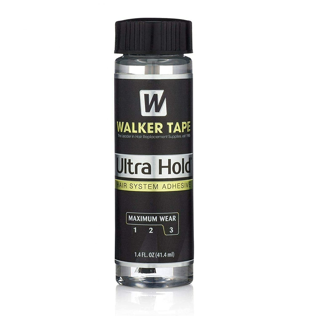 Walker Tape Ultra Hold front packaging showing product bottle and label, reliable multi-week hold
