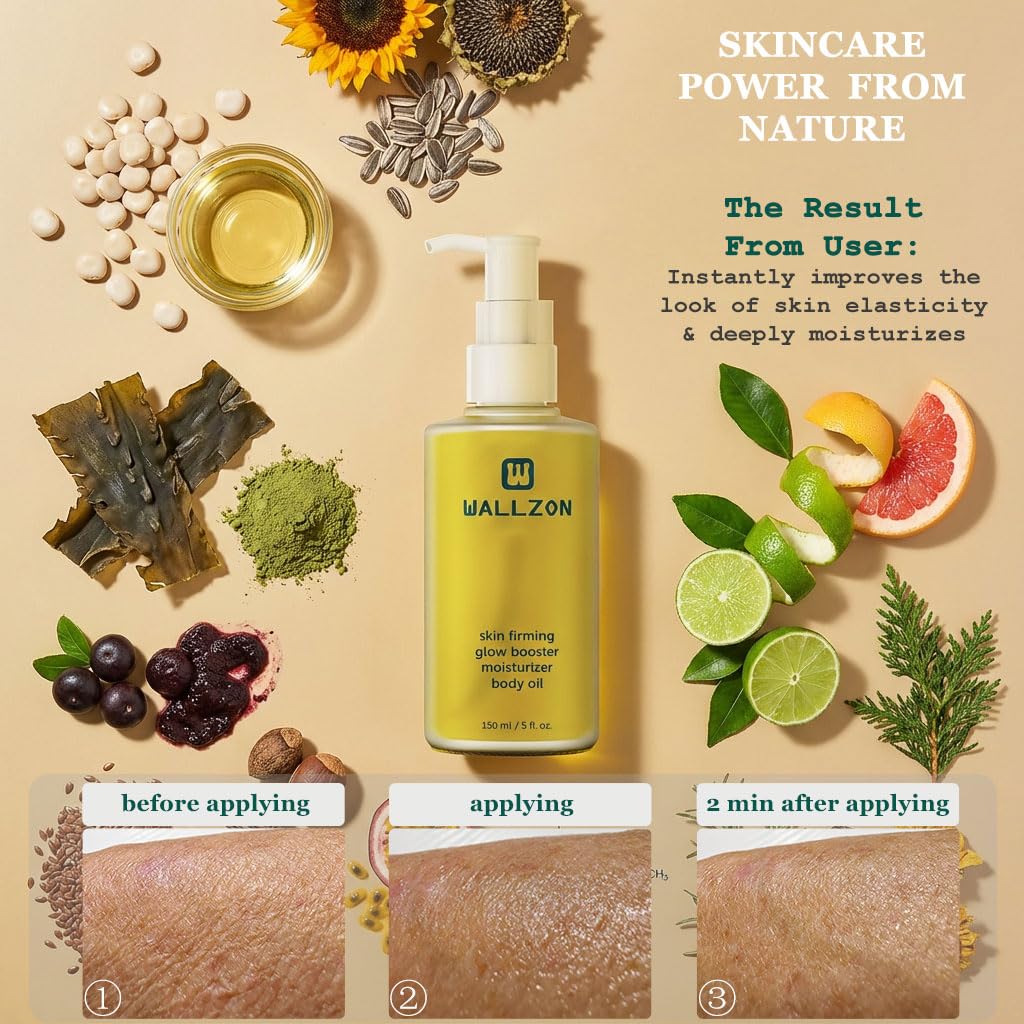 WALLZON oil texture on skin close-up, showing lightweight absorbent finish