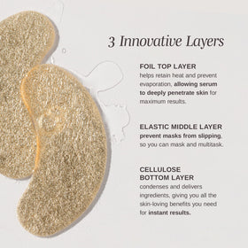 Wander Beauty gold foil patch close-up showing luxe texture and seal