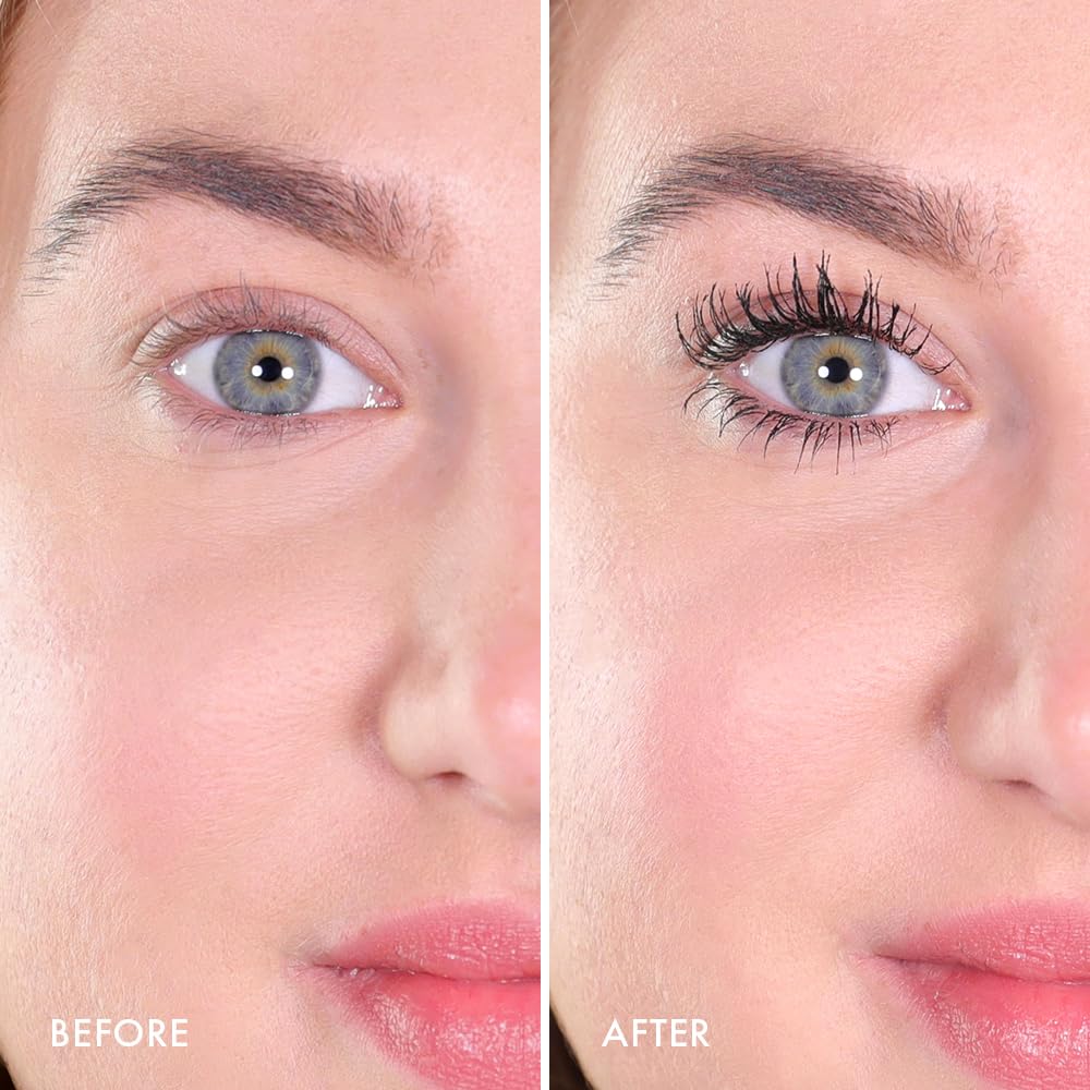 Wander Beauty mascara held in hand to show compact travel size and portability