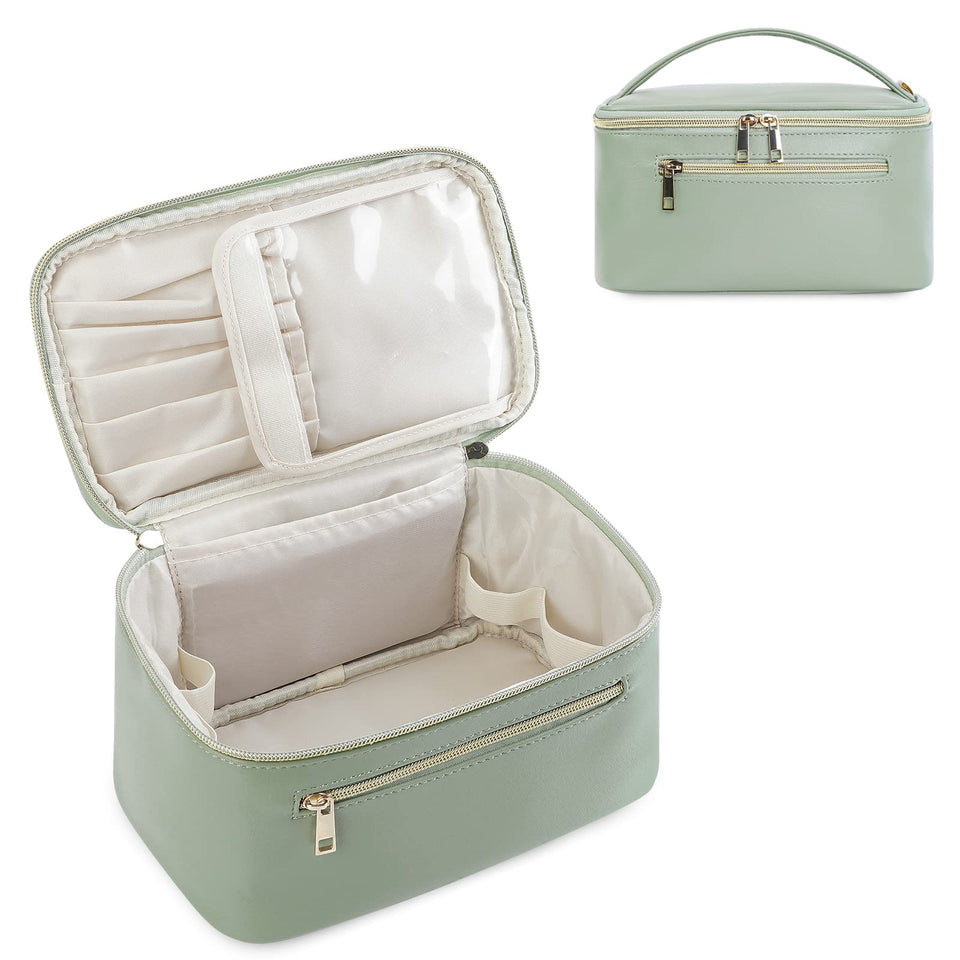 Wandering Nature front view sage green bag, neat travel storage benefit