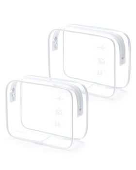 WANDF front view clear pouch showing compliance and fast security checks