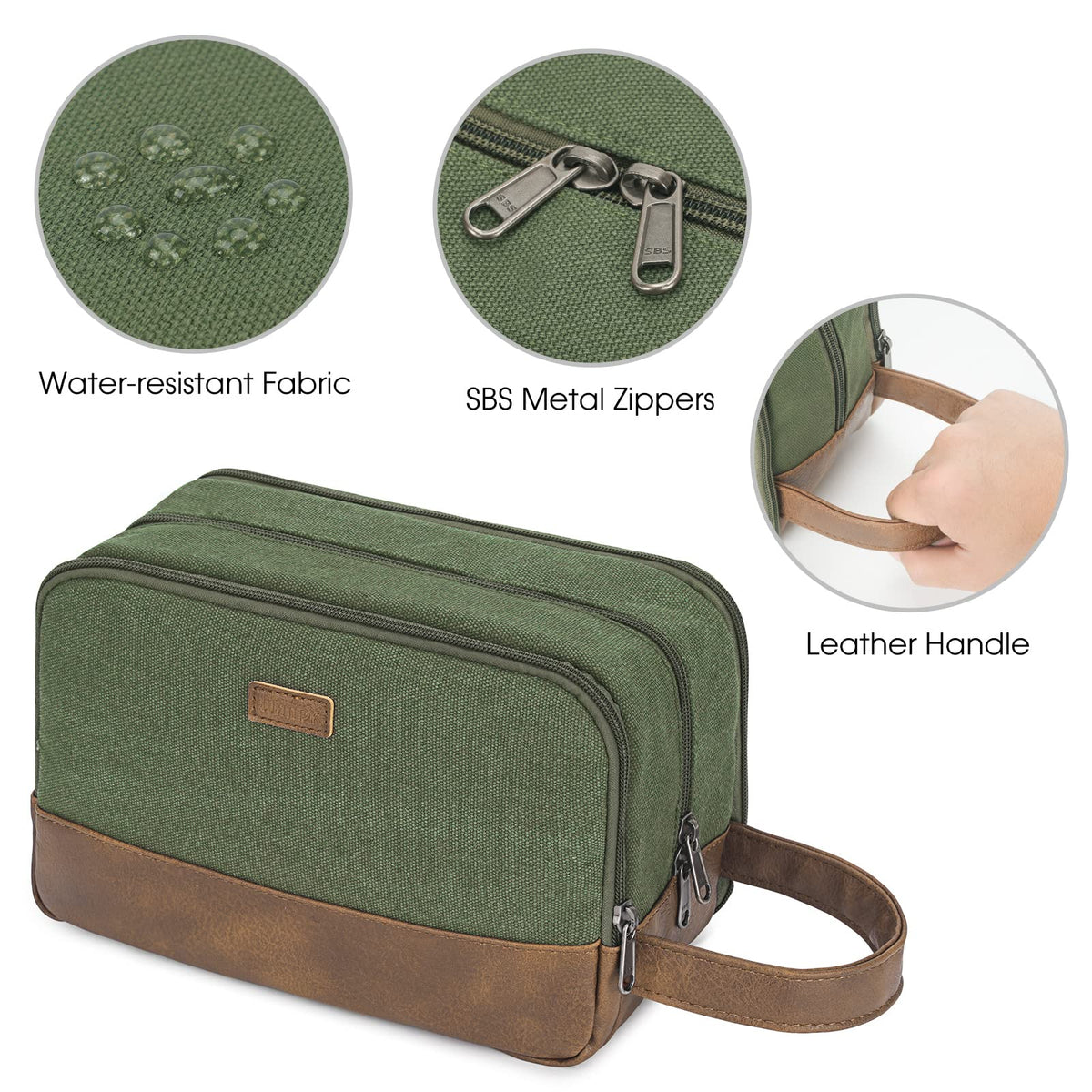 WANDF texture canvas and PU leather trim demonstrating durable, water-resistant finish