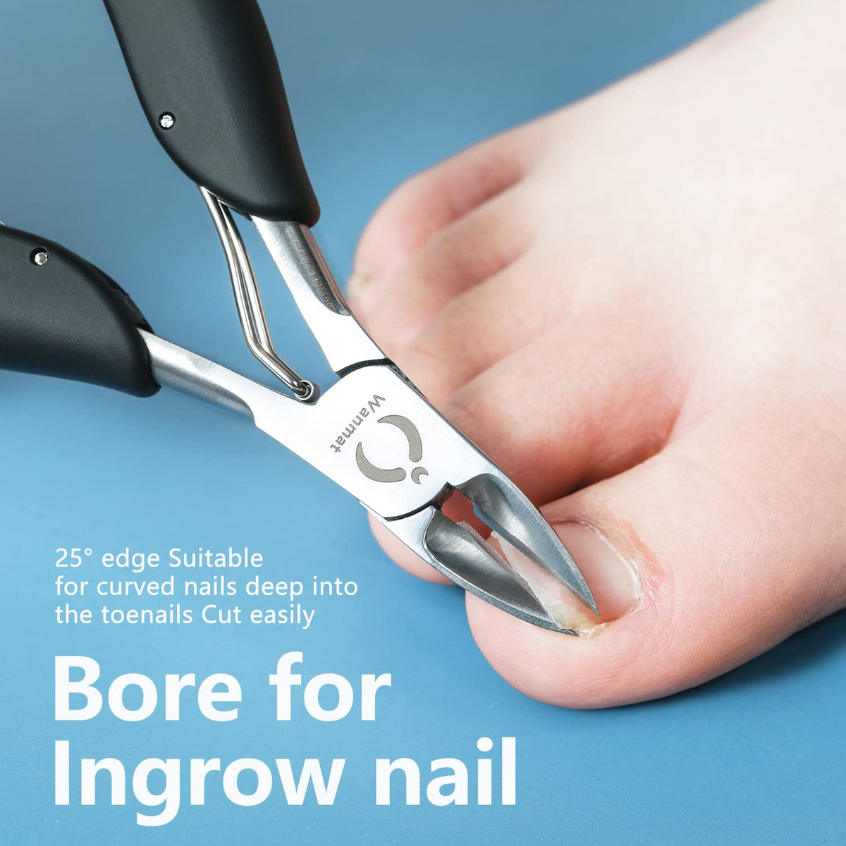 Wanmat non-slip ergonomic handle detail showing reduced hand strain benefit