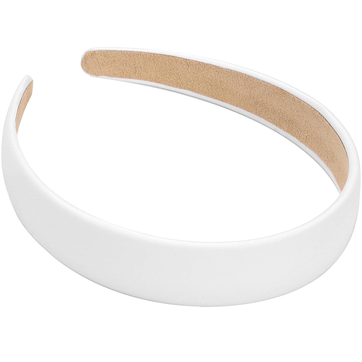 WantGor front view white headband showing neat polished finish and versatile style