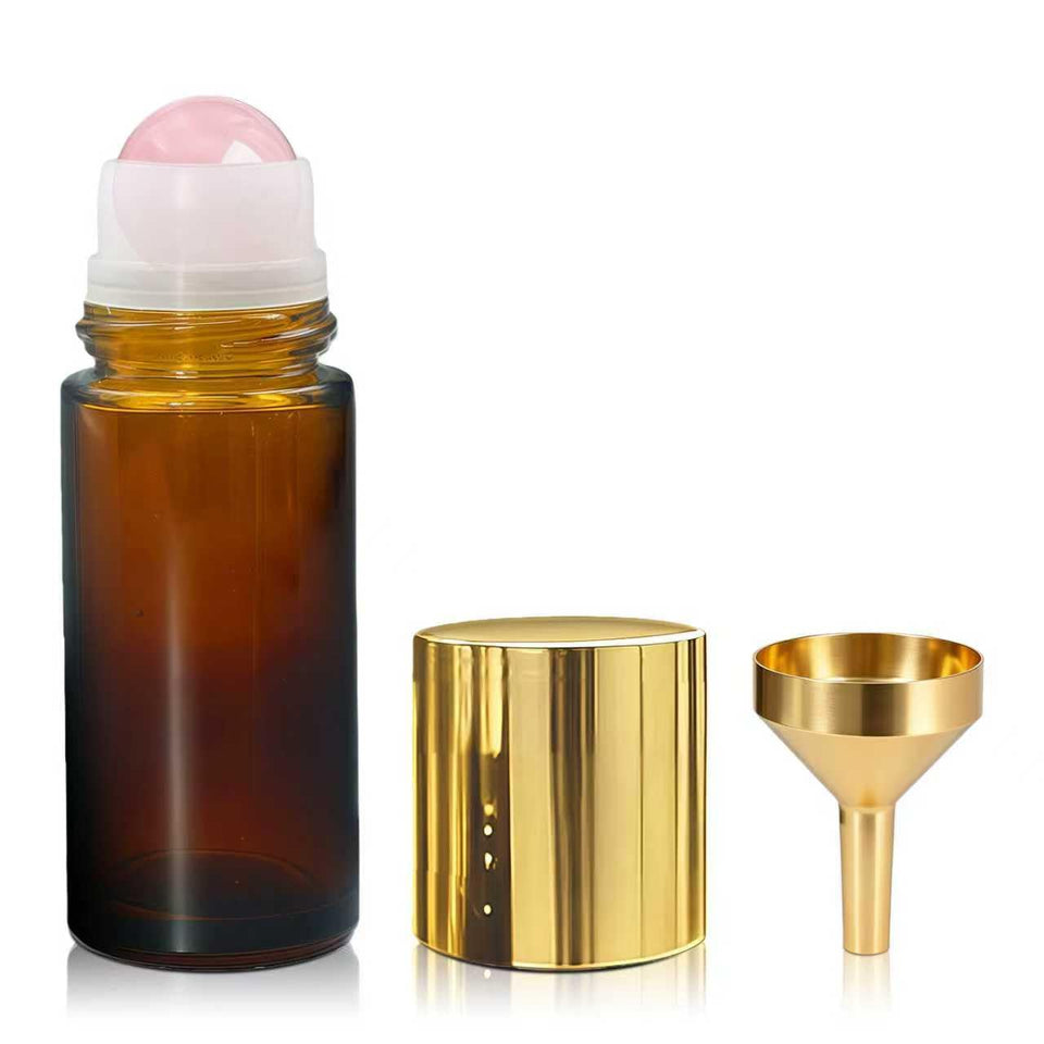 Warmify amber glass front set showing multiple bottles and elegant packaging benefit portability