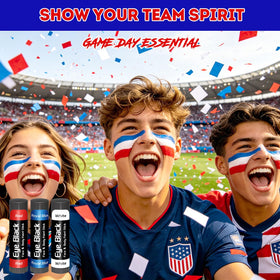 Warmify athlete applying eye black under eye for glare reduction benefit