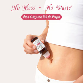 Warmify roller in hand applying oil for mess-free daily use
