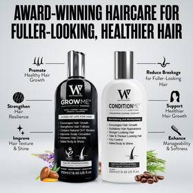 Watermans shampoo pouring to reveal rich texture and scalp-invigorating action