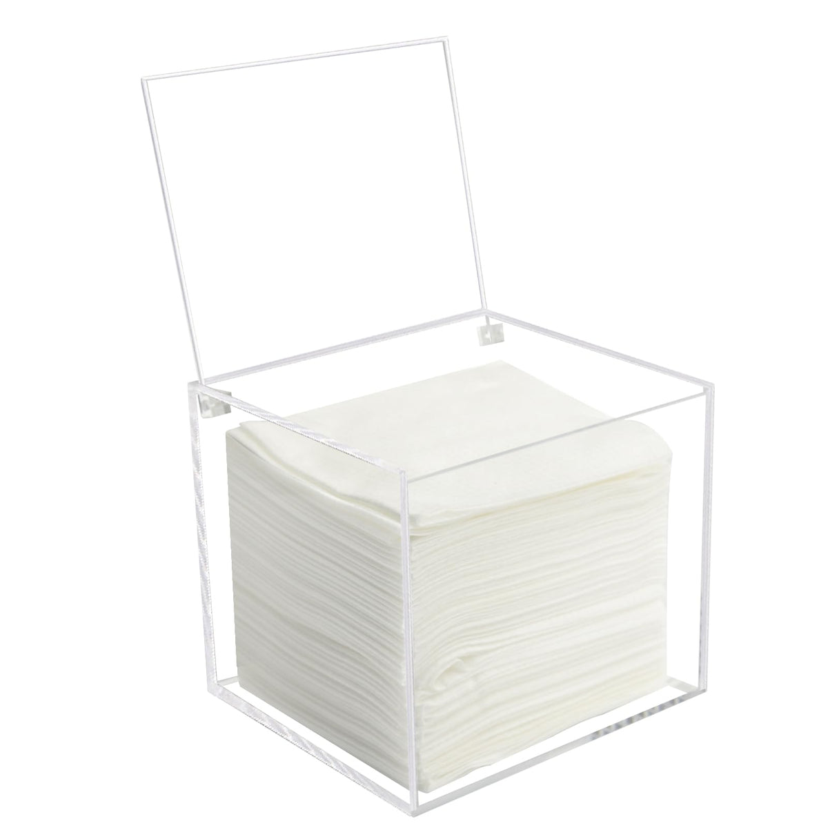 Watpot front view clear holder showing tidy towel storage and easy access