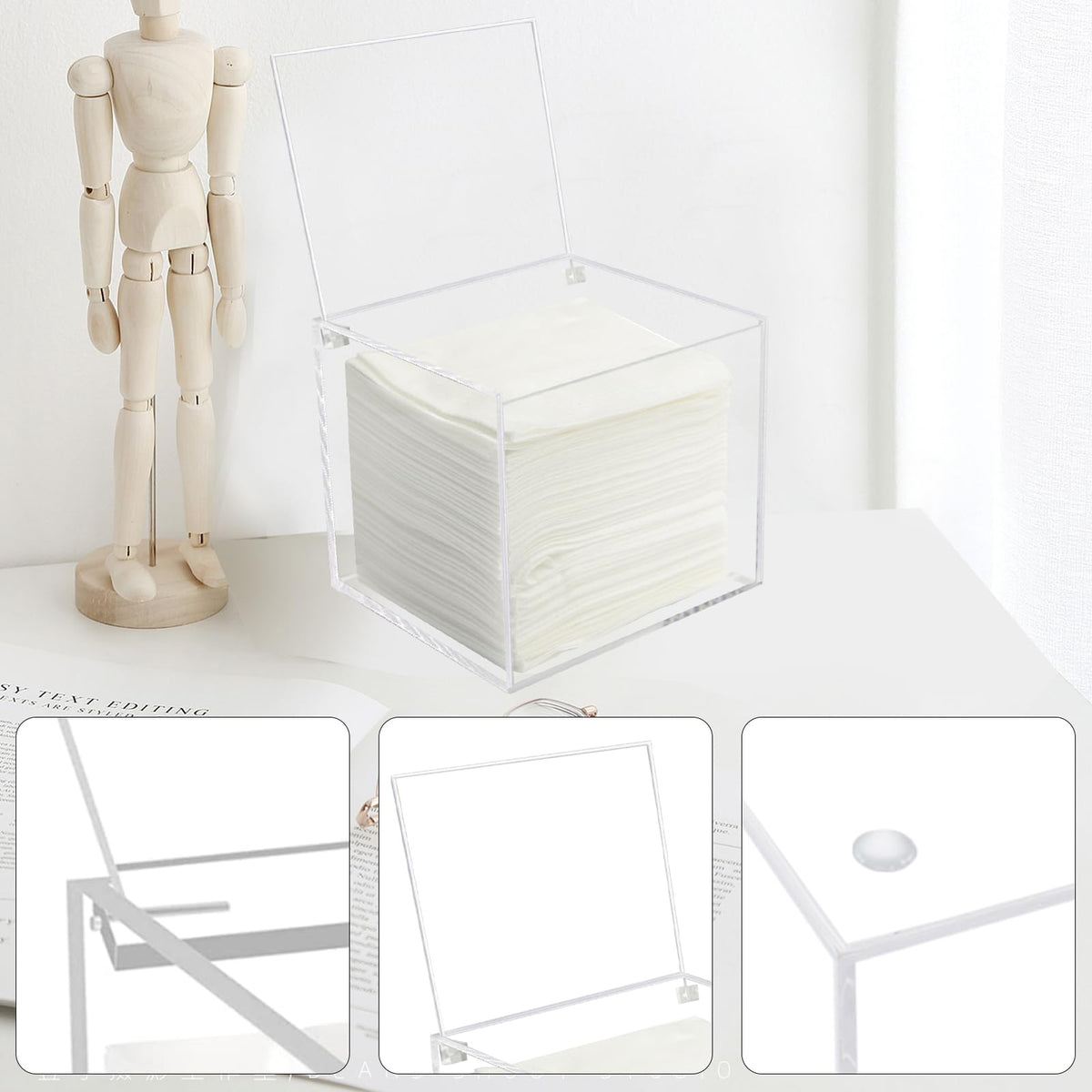 Watpot towels stacked inside showing neat organization and dust protection
