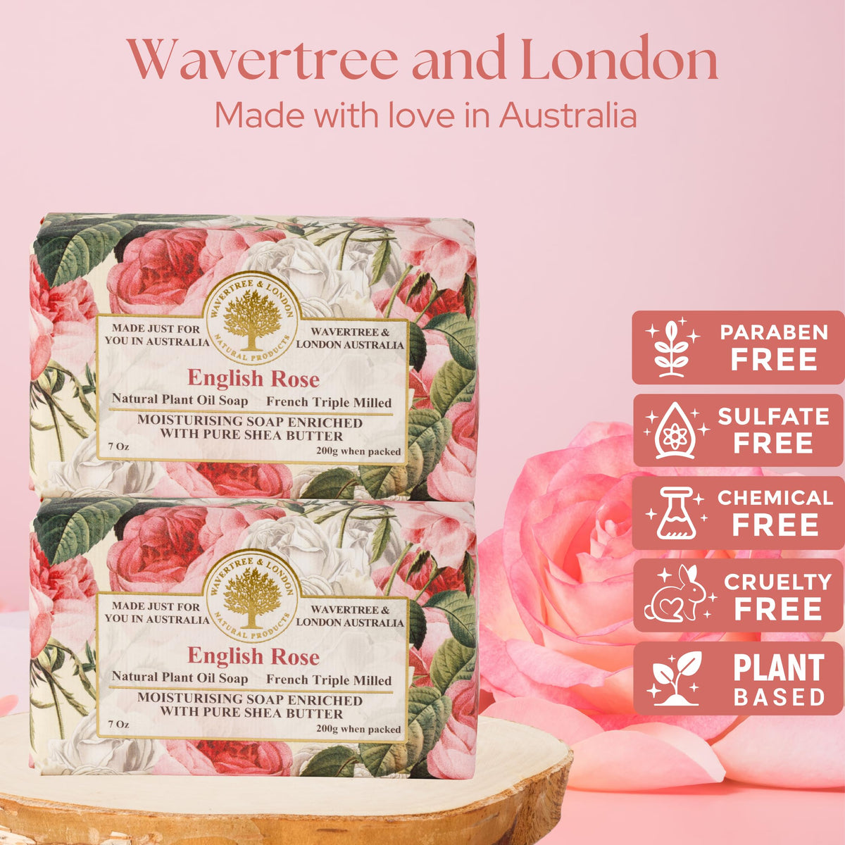 Wavertree & London close-up of soap texture highlighting creamy triple-milled lather