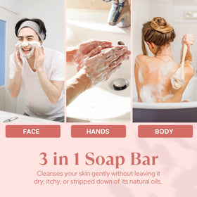 Wavertree & London soap in wet hands demonstrating gentle cleansing and rich foam