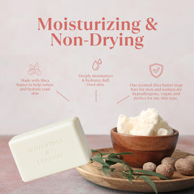 Wavertree & London shea butter and botanical ingredients emphasizing moisturizing effect