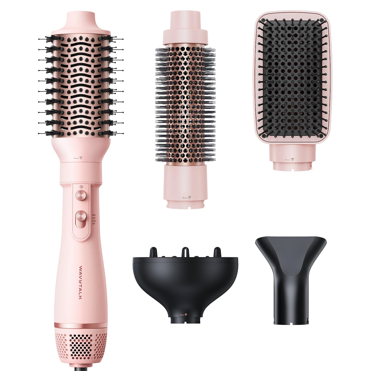wavytalk front view of pink Air Sculpt set showing all components and compact design benefit
