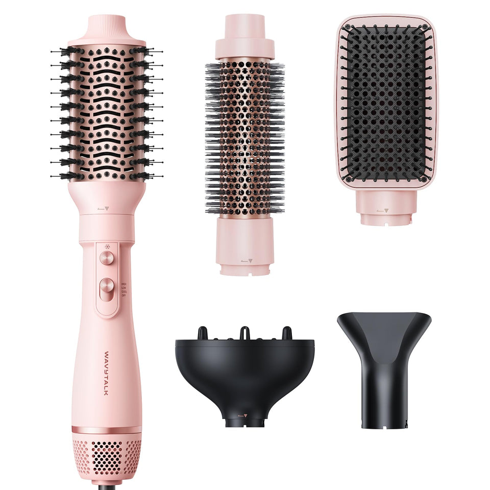wavytalk front view of pink Air Sculpt set showing all components and compact design benefit
