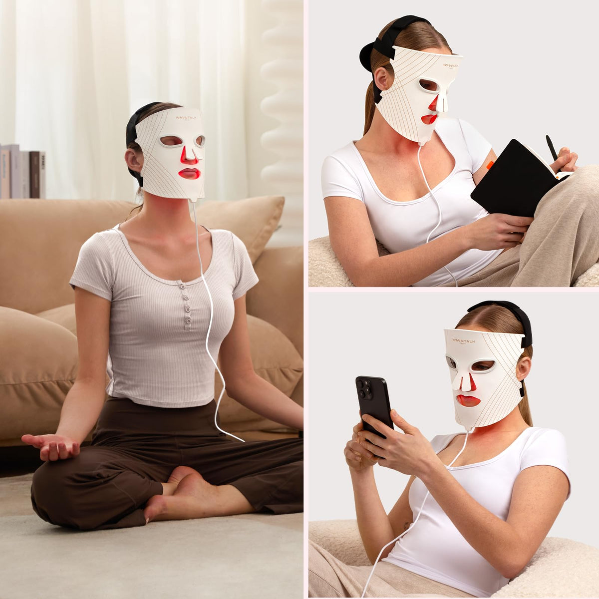 wavytalk before after skin radiance illustration showing improved glow and texture over time