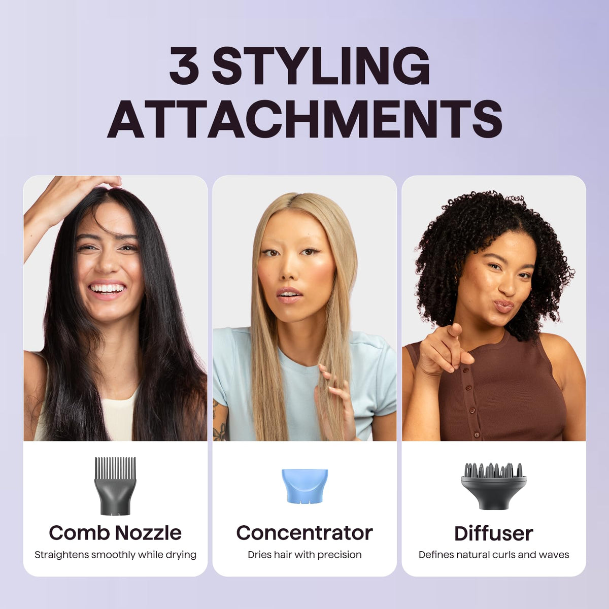 Wavytalk comb attachment detail smoothing thick hair and aiding detangling