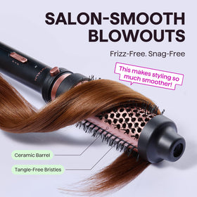 wavytalk detachable brush head beside velvet pouch, emphasizes compact travel storage