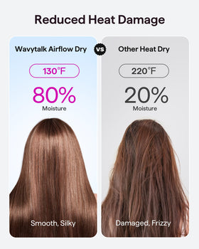 wavytalk diffuser in use on curly hair demonstrating frizz reduction and curl definition advantage