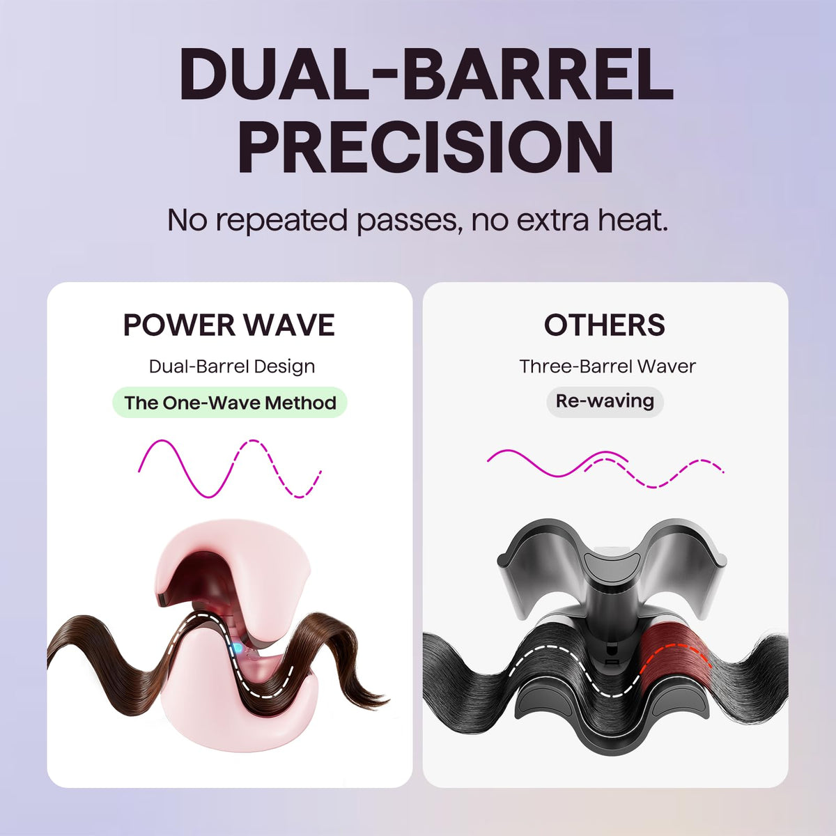 wavytalk dual-barrel in hand demonstrating ergonomic balance and comfortable use