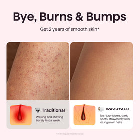 wavytalk face mode application on jawline for gentle, targeted hair reduction