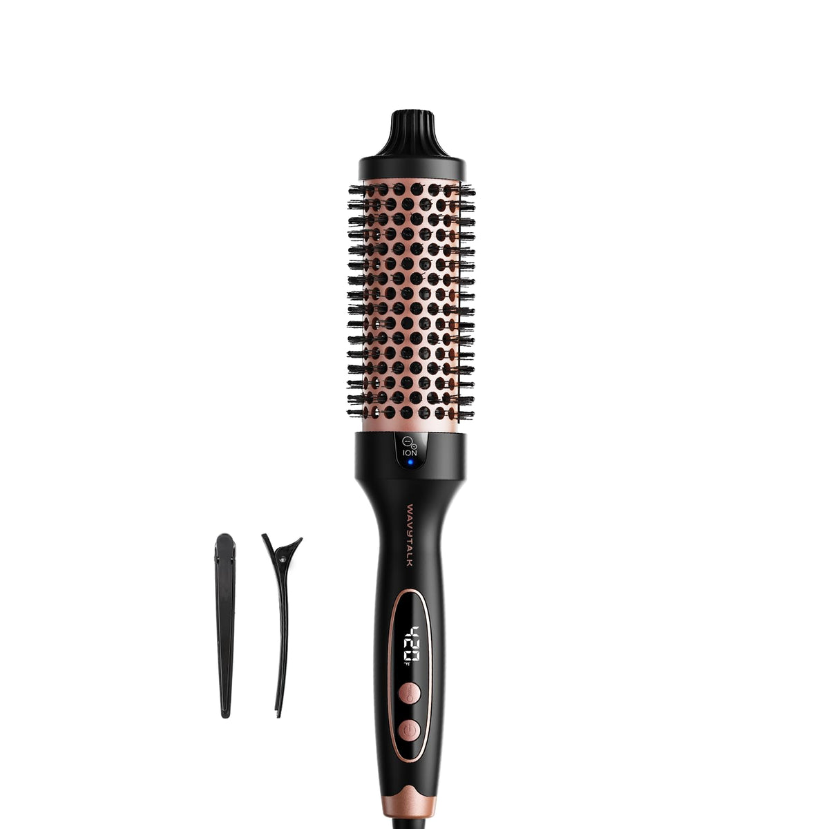wavytalk front packaging and brush showing full product and benefits of one-tool styling