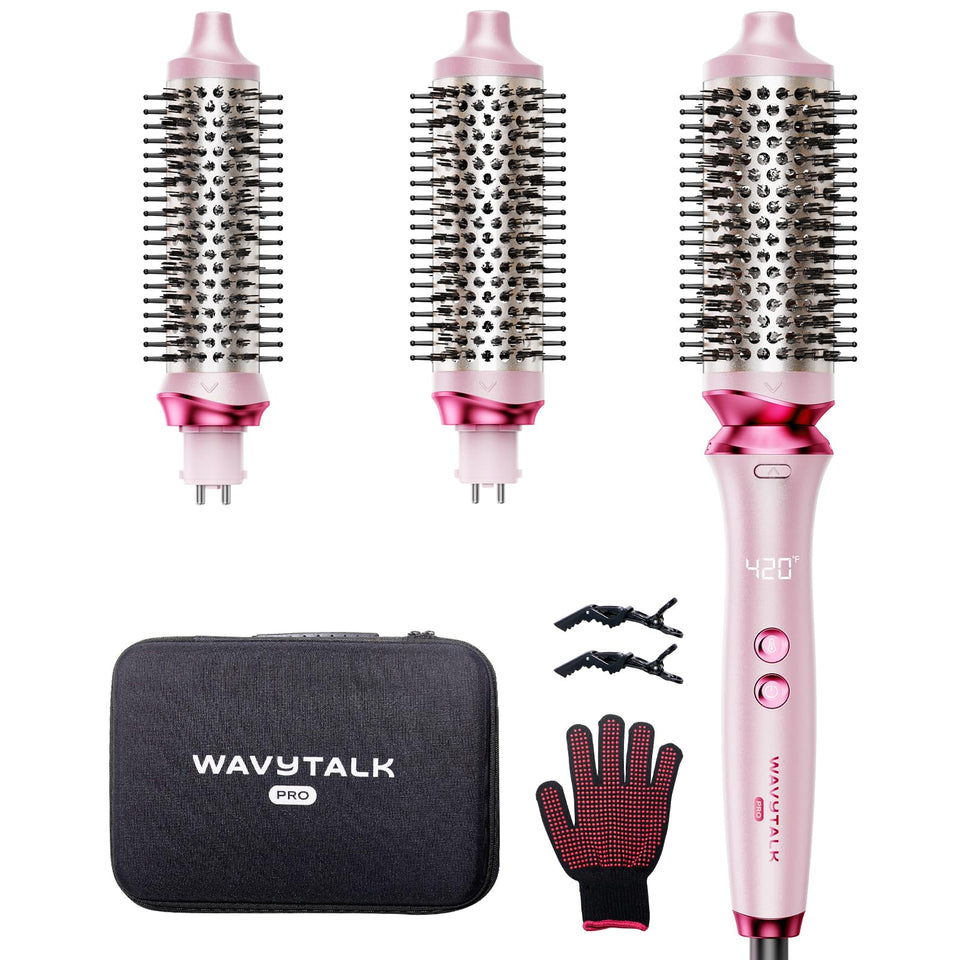 wavytalk front packaging showing Heatwave Pro set and features for quick styling