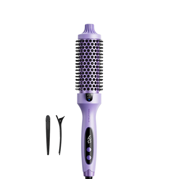 wavytalk front packaging showing purple heated brush and benefits