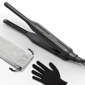 wavytalk mini flat iron front view showing compact design and quick styling benefit