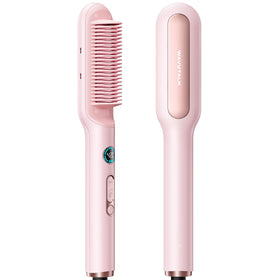 wavytalk front view pink straightener showing sleek design and portability
