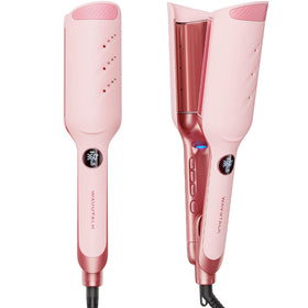 wavytalk front view of pink Power Wave crimper showing sleek design and easy grip benefit