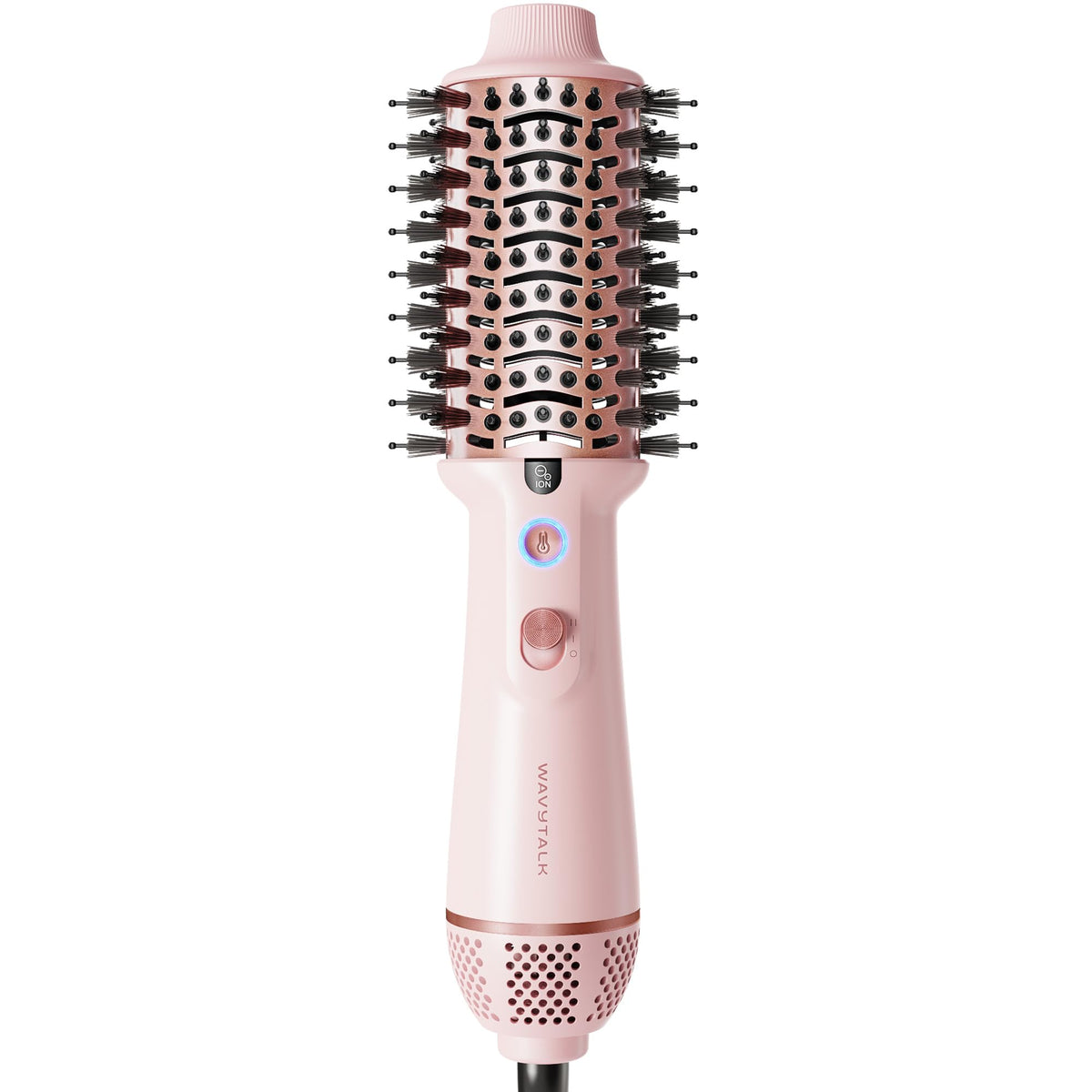wavytalk front view red brush showing compact design and travel readiness