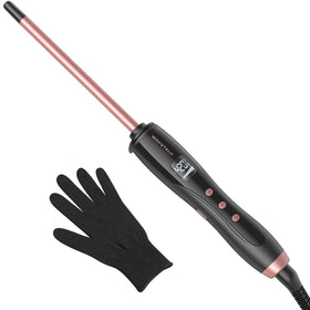 wavytalk front view rose pink wand showing sleek design and quick styling benefit