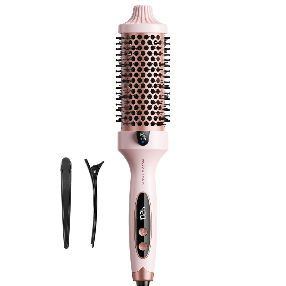 wavytalk front view in sakura pink showing sleek design and easy grip for comfortable styling