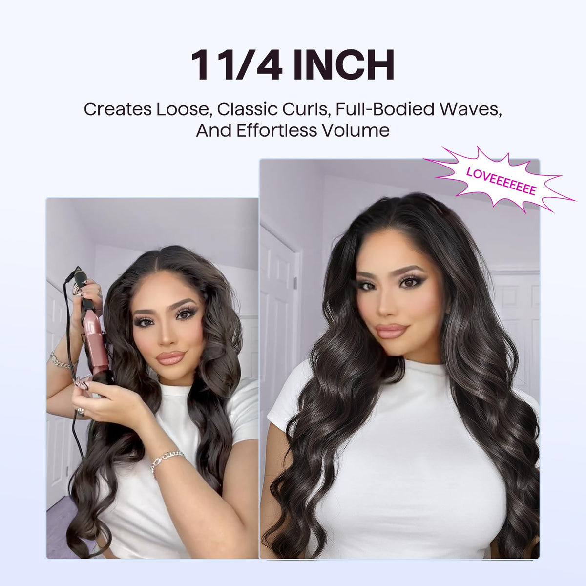 wavytalk in use curling on model creating medium curls with long-lasting shape