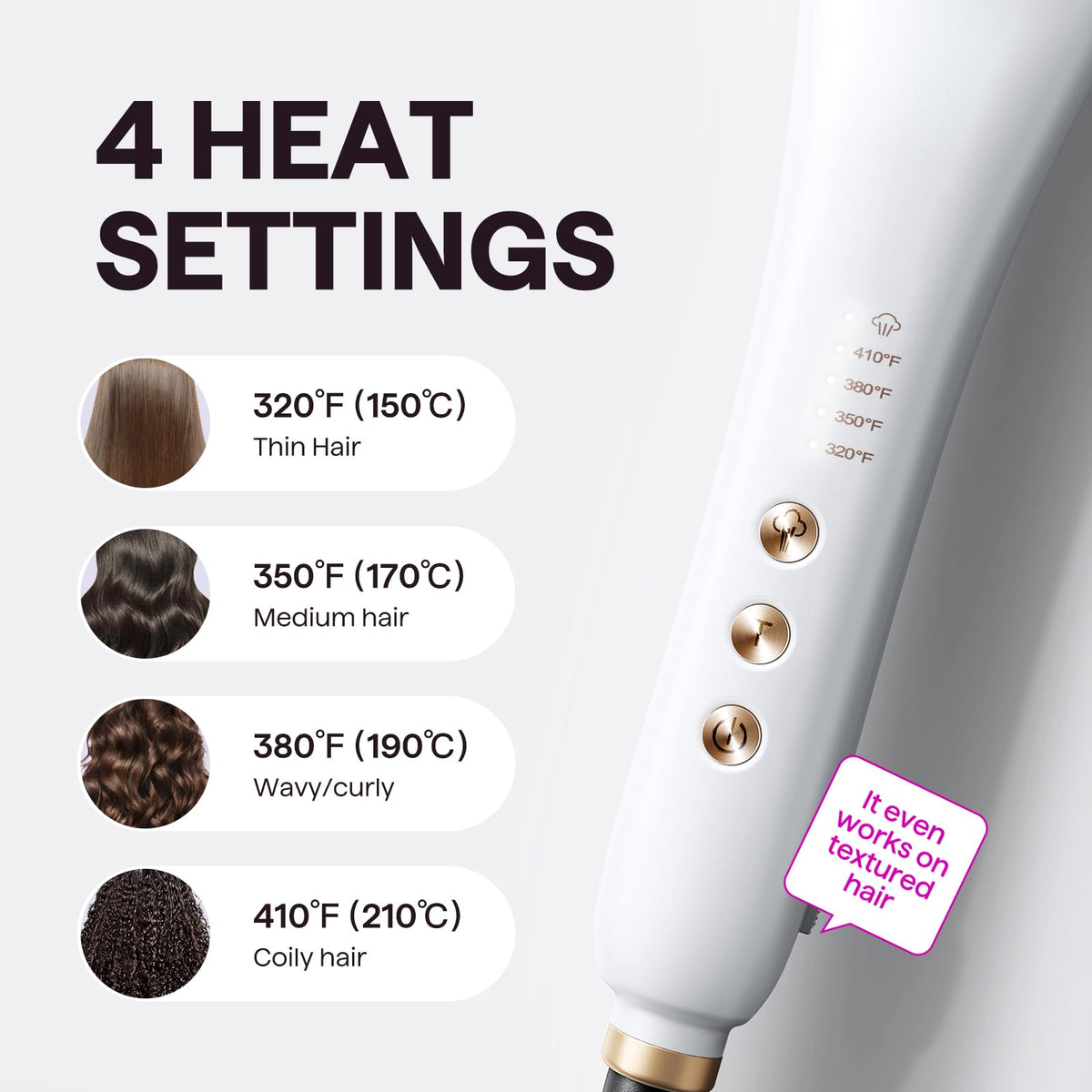 wavytalk brush in use on curly hair delivering faster smoothing and reduced frizz