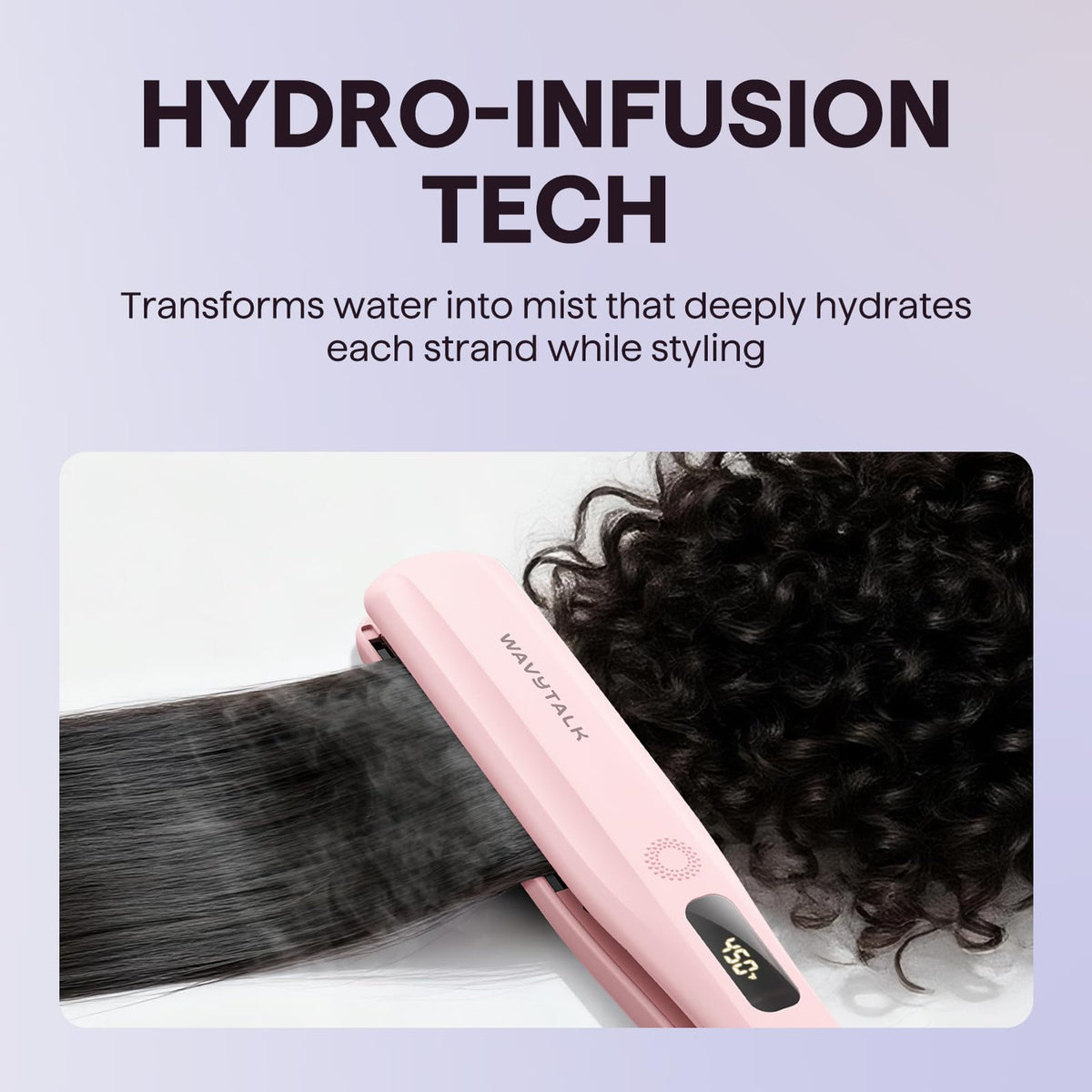 wavytalk styling textured hair into smooth straight strands with steam benefit