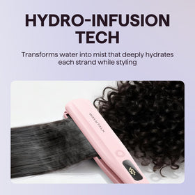 wavytalk styling textured hair into smooth straight strands with steam benefit
