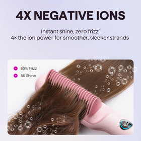 wavytalk in-use styling on long hair delivering smooth, frizz-free finish