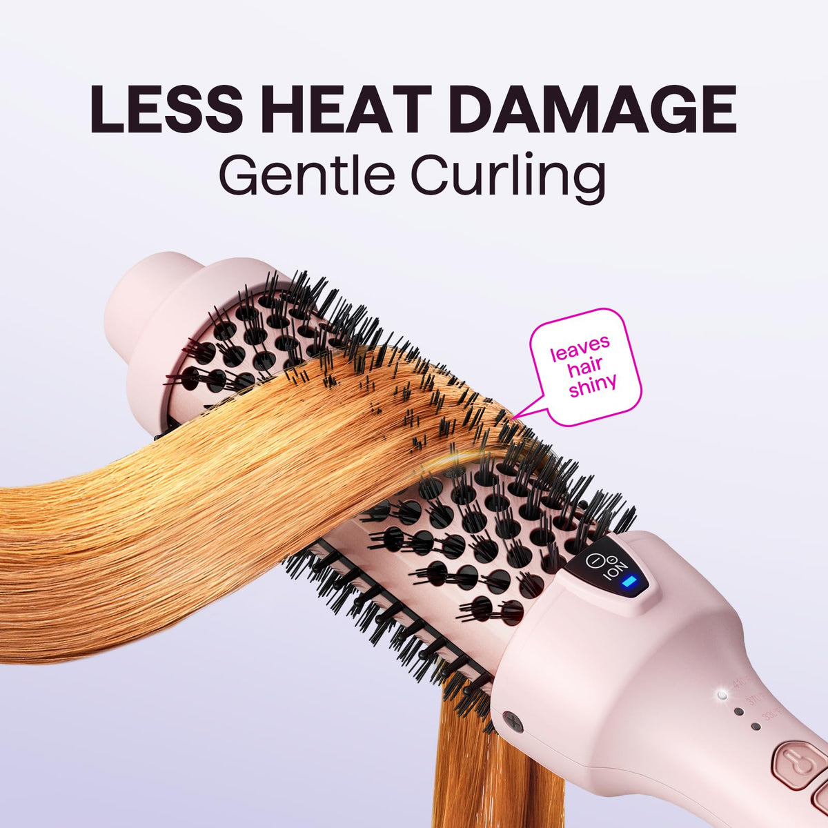 wavytalk brush in use on long hair creating volume and reducing frizz quickly