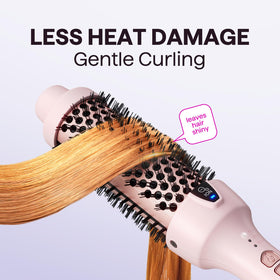 wavytalk brush in use on long hair creating volume and reducing frizz quickly