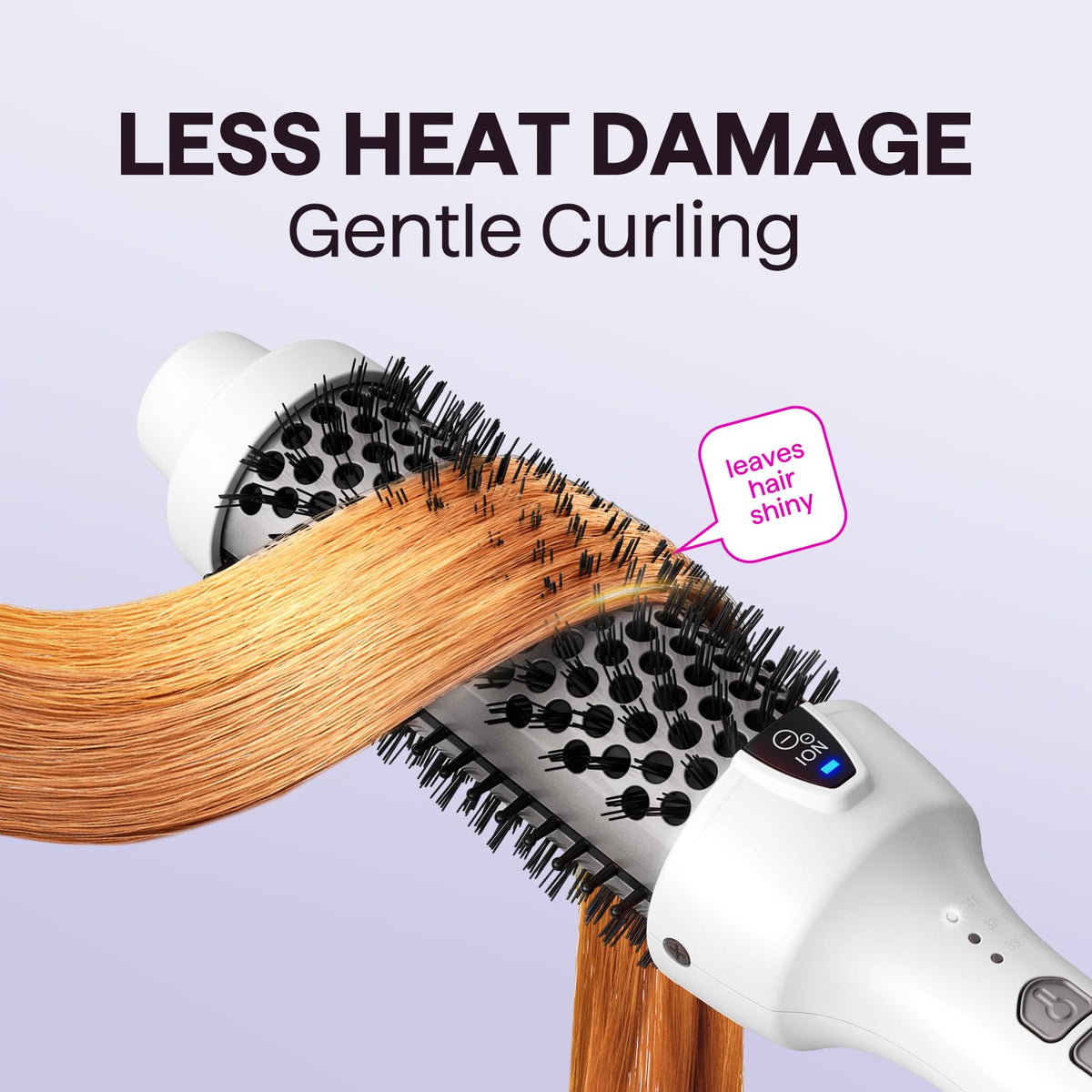 wavytalk brush styling hair in hand demonstrating quick curl and volume