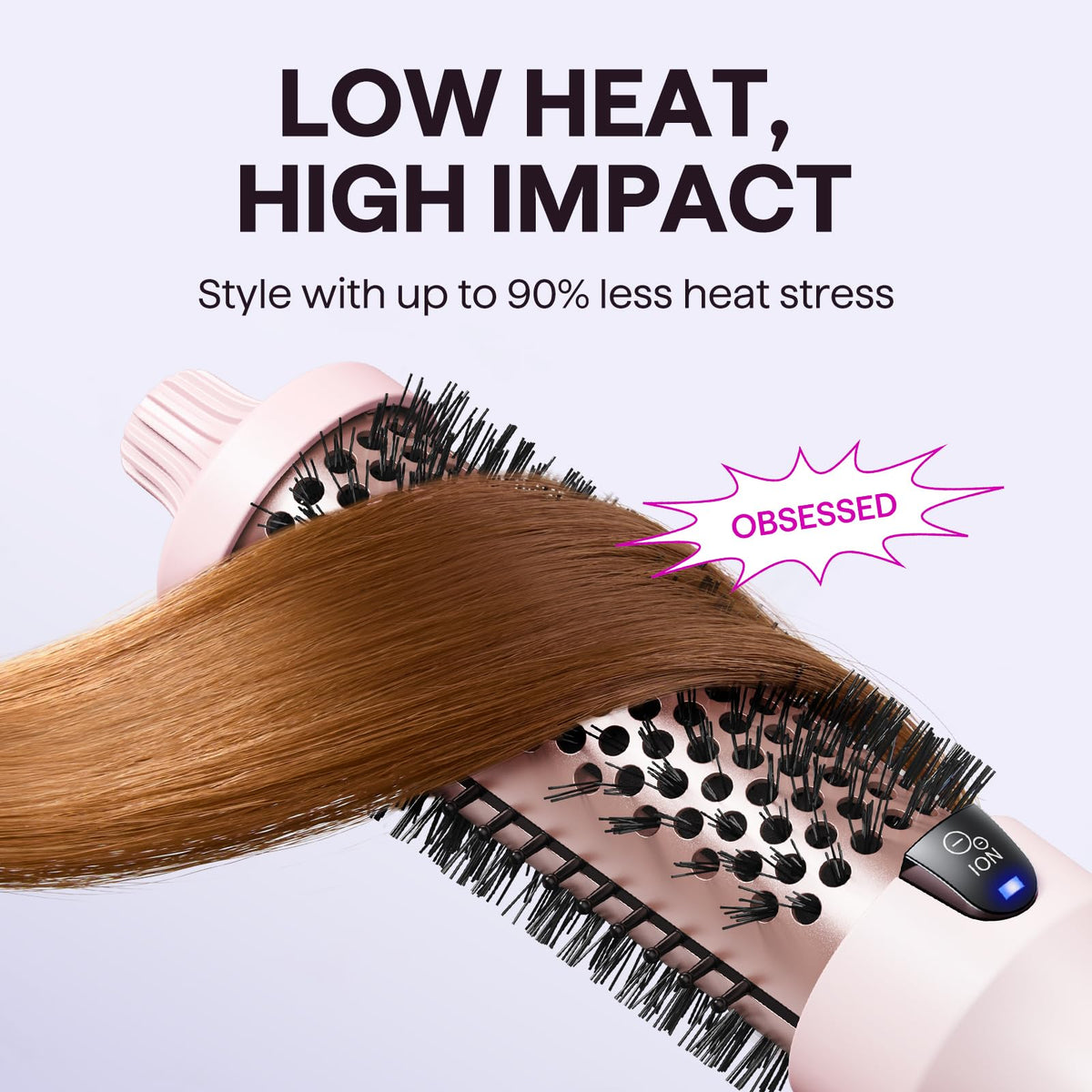 wavytalk LED display and controls showing five temperatures for precise styling